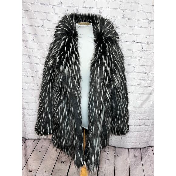 H&M- FAUX FUR COAT-6 - Picture 2 of 5